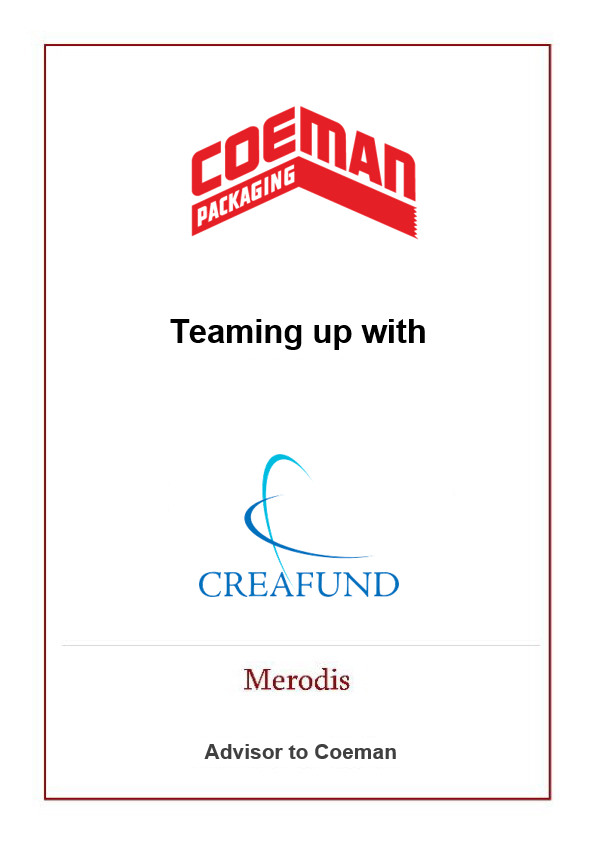 Merodis advised Coeman’s shareholders on the partnership with Creafund